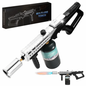 Propane Torch Gun, Powerful Flamethrower with Adjustable Flame, Blow Torch for Campfire and Fire Pit Starter, Fun Gift (Propane Tank Not Included)